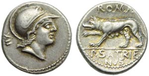 P. Satrienus, Denarius, Rome, 77 BC; AR (g ... 