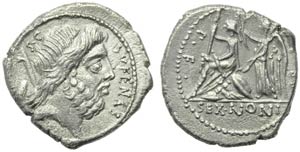 M. Nonius Sufenas, Denarius, Rome, 59 BC; AR ... 