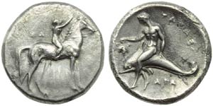 Apulia, Taranto, Nomos, c. 302-280 a.C.; AR ... 
