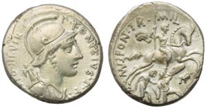 P. Fonteius P.f. Capito, Denarius, Rome, 55 ... 