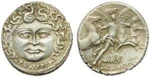 L. Plautius Plancus, Denario, Roma, 47 a.C.; ... 