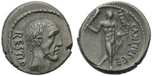 C. Antius C.f. Restio, Denarius, Rome, 47 ... 