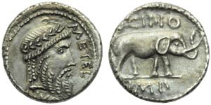 Q. Caecilius Metellus Pius Scipio, Denarius, ... 
