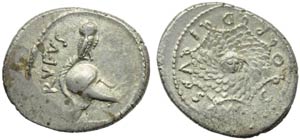 Mn. Cordius Rufus, Denario, Roma, 46 a.C.; ... 