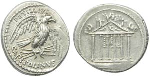 Petilius Capitolinus, Denario, Roma, 43 ... 