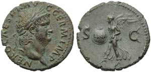 Nerone (54-68), Asse, Roma, c. 65 d.C.; AE ... 