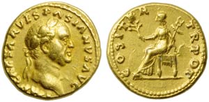 Vespasiano (69-79), Aureo, Roma, 69-70 d.C.; ... 