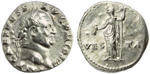 Vespasian (69-79), Denarius, Rome, AD 72-73; ... 