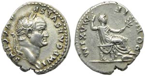 Vespasiano (69-79), Denario, Roma, 73 d.C.; ... 
