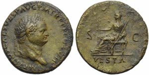 Tito (79-81), Sesterzio, Roma, 79 d.C.; AE ... 