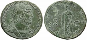 Adriano (117-138), Sesterzio, Roma, 119-121 ... 
