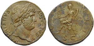 Adriano (117-138), Sesterzio, Roma, 125-128 ... 