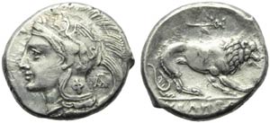 Lucania, Velia, Didracma, c. 280 a.C.; AR (g ... 