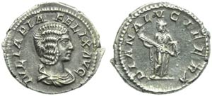 Julia Domna (Caracalla, 198-217), Denarius, ... 