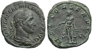 Emiliano (253), Sesterzio, Roma, 253 d.C.; ... 