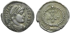 Gioviano (363-364), Siliqua ridotta, ... 