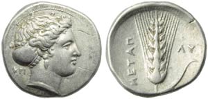Lucania, Metapontion, Stater, c. 400-340 BC; ... 