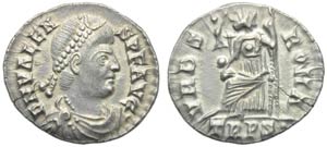 Valente (364-378), Siliqua, Treviri, 367-375 ... 