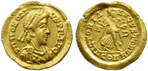 Honorius (393-423), Tremissis, Milan, AD ... 