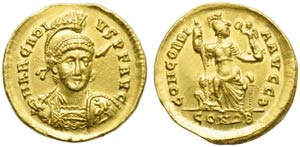 Arcadius (383-408), Solidus, Constantinople, ... 