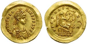 Teodosio II (408-450), Semisse, ... 