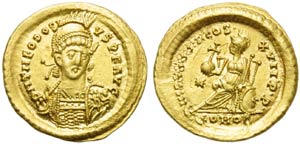 Theodosius II (408-450), Solidus, ... 