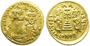 Costante II con Costantino IV, Eraclio e ... 