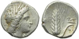 Lucania, Metapontion, Stater, c. 400-340 BC; ... 