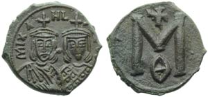 Michele II con Teofilo (820-829), Follis, ... 