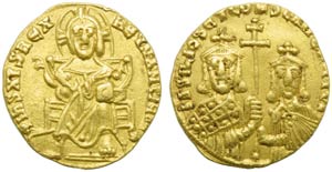 Basilio I con Costantino (867-886), Solido, ... 