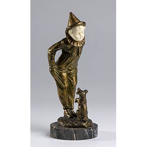 French bronze sculpture of a Pierrot - ... 