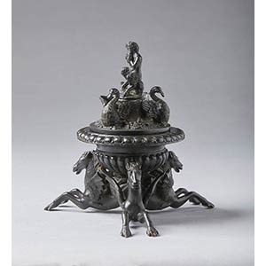 Bronze inkwell with seahorses - ... 