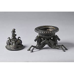 Bronze inkwell with seahorses - ... 