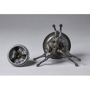 Bronze inkwell with seahorses - ... 