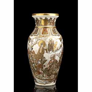 VASO A BALAUSTRO IN CERAMICA SATSUMA CON ... 