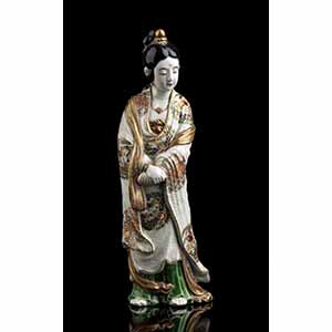 FIGURA DI KANNON IN CERAMICA SATSUMA CON ... 