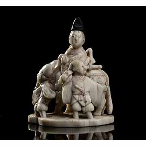 NETSUKE IN AVORIO CON NARIHIRA CHE ... 