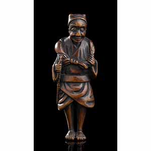 NETSUKE IN LEGNO DI BOSSO CON ... 