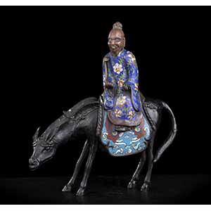 A CLOISONNÉ ENAMELLED BRONZE ... 