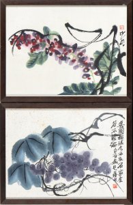 QI BAISHI(1864-1957)Due stampe policrome con ... 