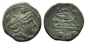 Anonymous, Luceria, 211-208 BC. Æ Sextans ... 