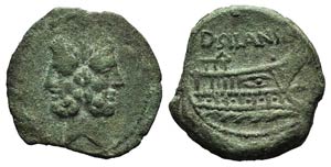 D. Silanus L.f., Rome, 91 BC. Æ As (27mm, ... 