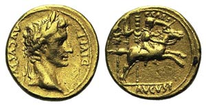 Augustus (27 BC-AD 14). AV Aureus (18mm, ... 