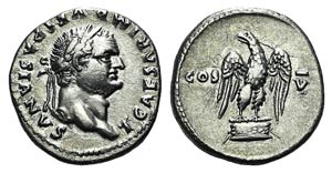 Titus (Caesar, 69-79). AR Denarius (17mm, ... 