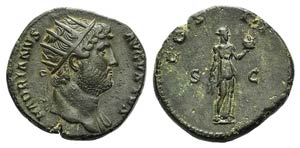 Hadrian (117-138). Æ Dupondius (27mm, ... 
