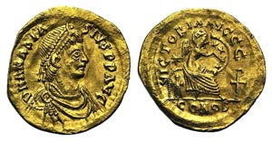 Anastasius I (491-518). AV Semissis (18mm, ... 