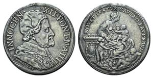 Papal, Innocenzo XII (1691-1700). AR Piastra ... 
