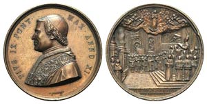 Papal, Pio IX (1846-1878). Æ Medal 1856 ... 