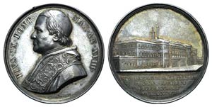 Pio IX (1846-1878). AR Medal 1863 (43mm, ... 