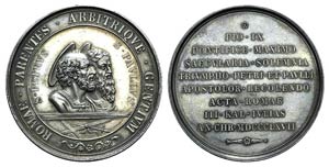 Papal, Pio IX (1846-1878). AR Medal 1867 ... 